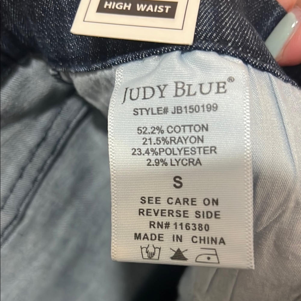 Judy Blue Shorts Jean Denim Fray Hem Pullon Elastic Waist High Waist Small - Picture 9 of 14